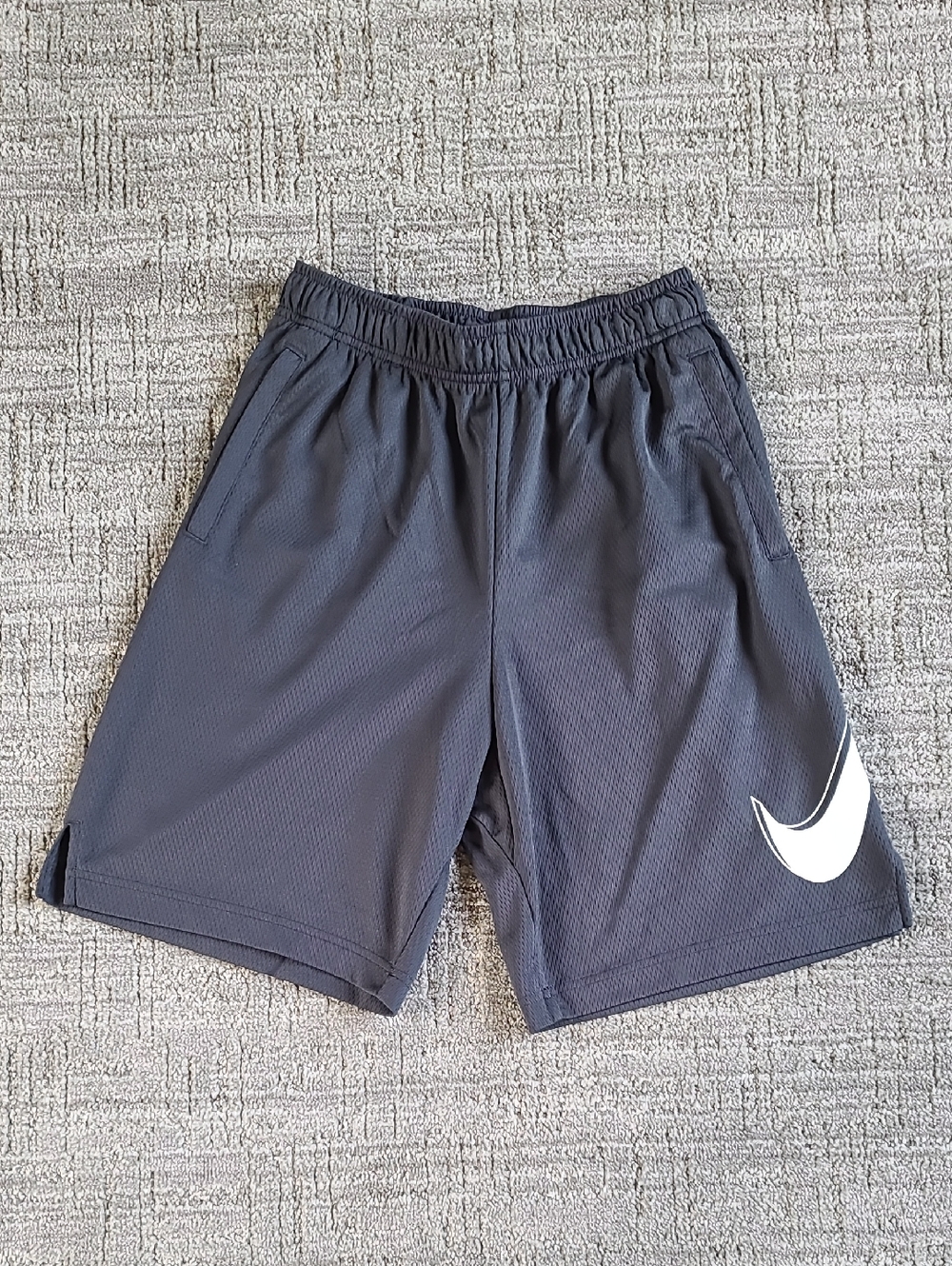 Nike Black Athletic Shorts with White Swoosh